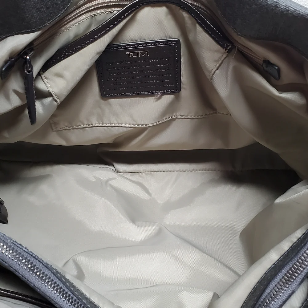 Tumi Villa Turin Earl Gray Dark Brown Women Business Tote Bag